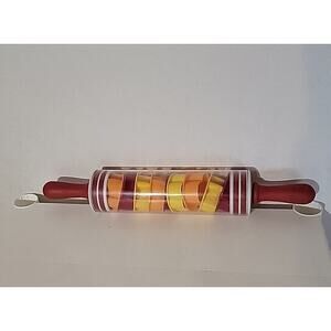 Roll & Store Rolling Pin with 9 Cookie Cutters Dishwasher Safe Complete Set
